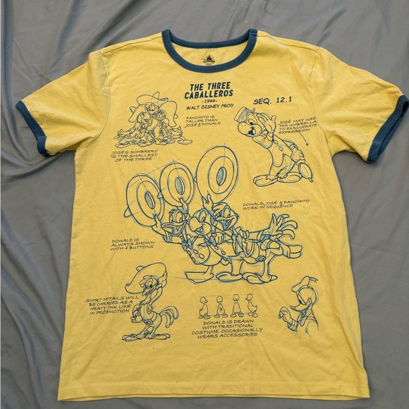 Disney Men's Yellow Tee with The Three Caballeros Graphic - Picture 1 of 4